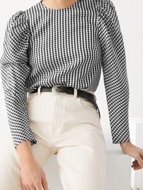 & Other Stories Black and White Gingham Long-Sleeve Shirt